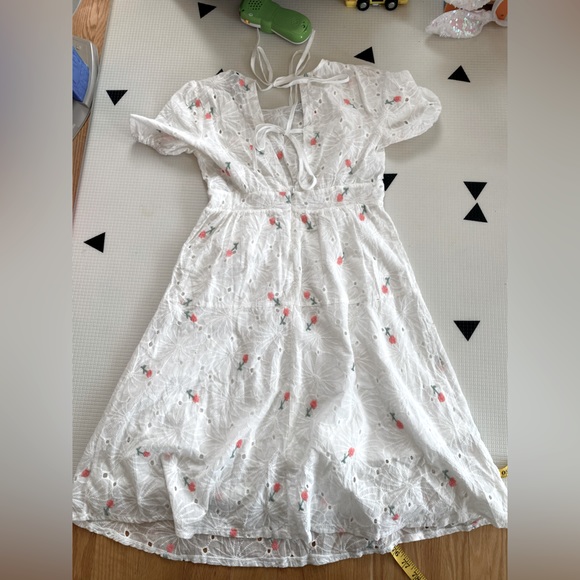 DAZY Floral Embroidery Eyelet Embroidery Tie Back Dress size M - Picture 9 of 13